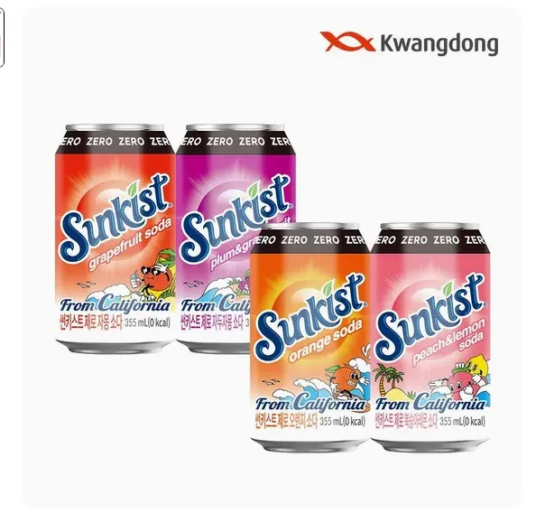 썬키스트 제로 소다 355ml 4종 24+24 골라담기 (총 48입)
